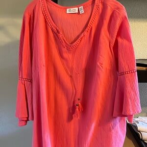 Denim & Co peasant blouse